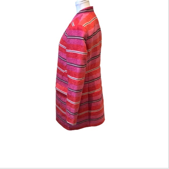 Banana Republic Pink Stripe Coat Women Size M - Picture 6 of 17